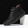 Large Size Men's Shoes Outdoor Casual Shoes Flat Stitched Leather Shoes High Top Large Size Shoes Martin Boots
