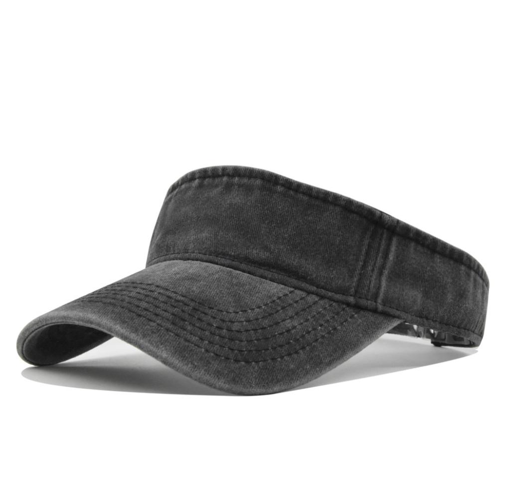 New Trendy Summer Empty Top Cap Men Women Washed Baseball Cap Solid Color Sunshade Hat Golf Sun Visor Cap