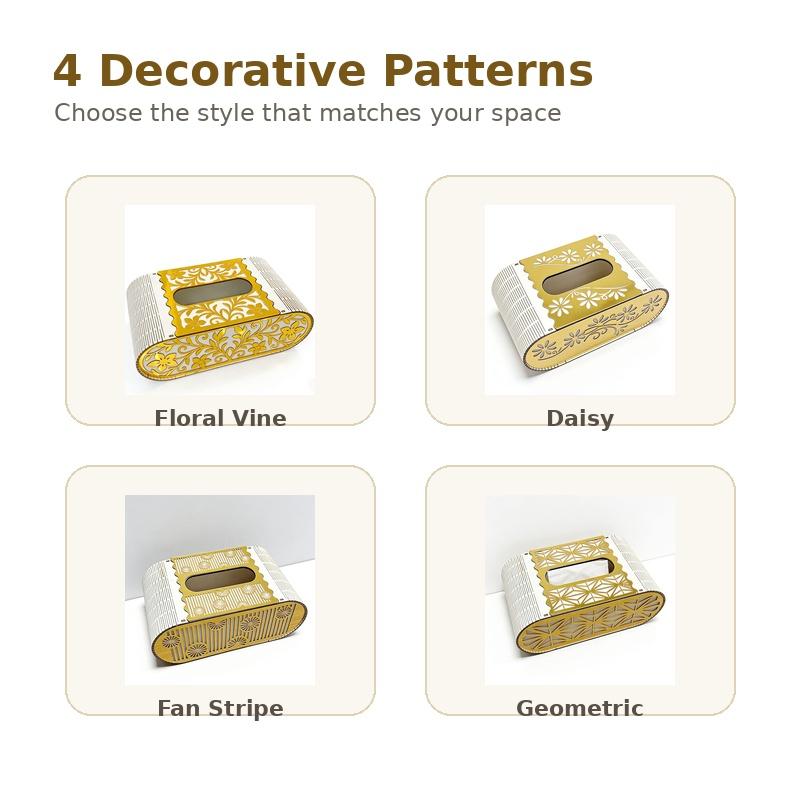 Wooden Carved Tissue Box Cover, European Style Decorative Napkin Holder, Creative Desktop Storage Box for Home Living Room Bedro