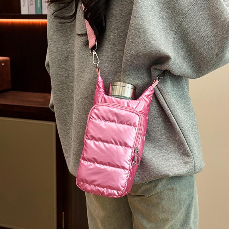 Yogodlns Tragbare Flaschenhülle Reise Radfahren Isolierte Wasserflaschentasche Handytasche Outdoor-Sport Umhängetasche mit 2 Taschen