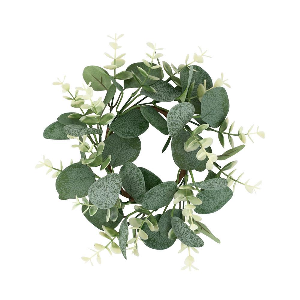 Eucalyptus Wreath Faux With Silk Screen Technique For Home And Outdoor Decor