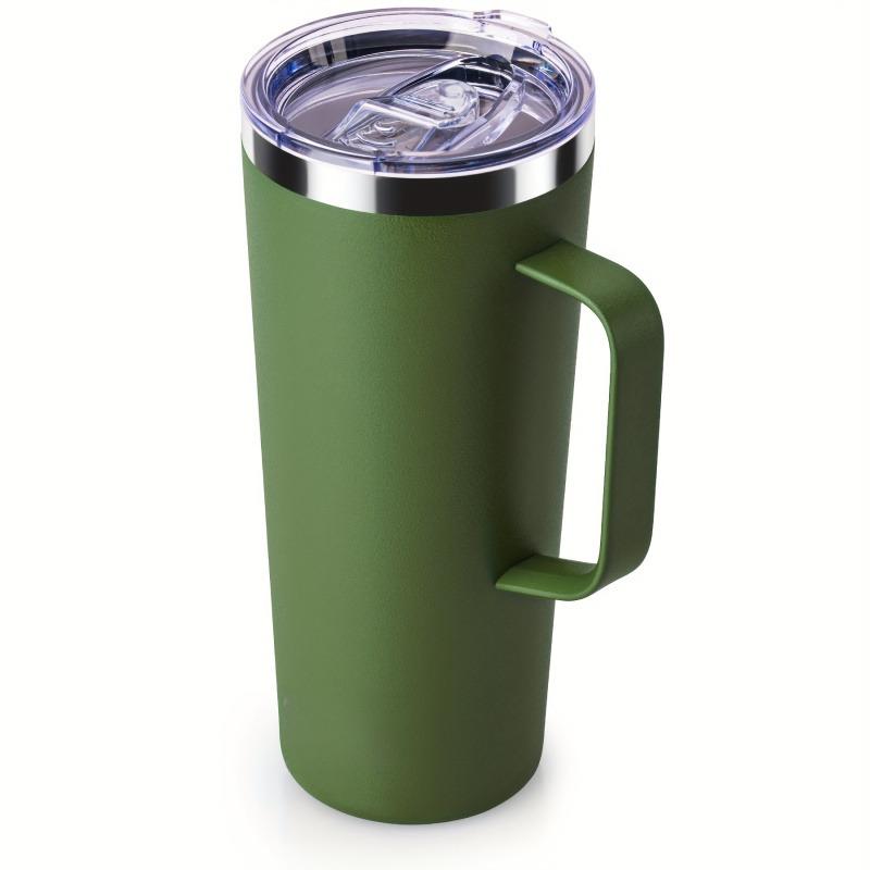 24oz Coffee Tumbler with Handle Lid Creative Thermos Hot Water Bottle Insulated Thermal Cup Stainless Steel Double Wall Car Mug