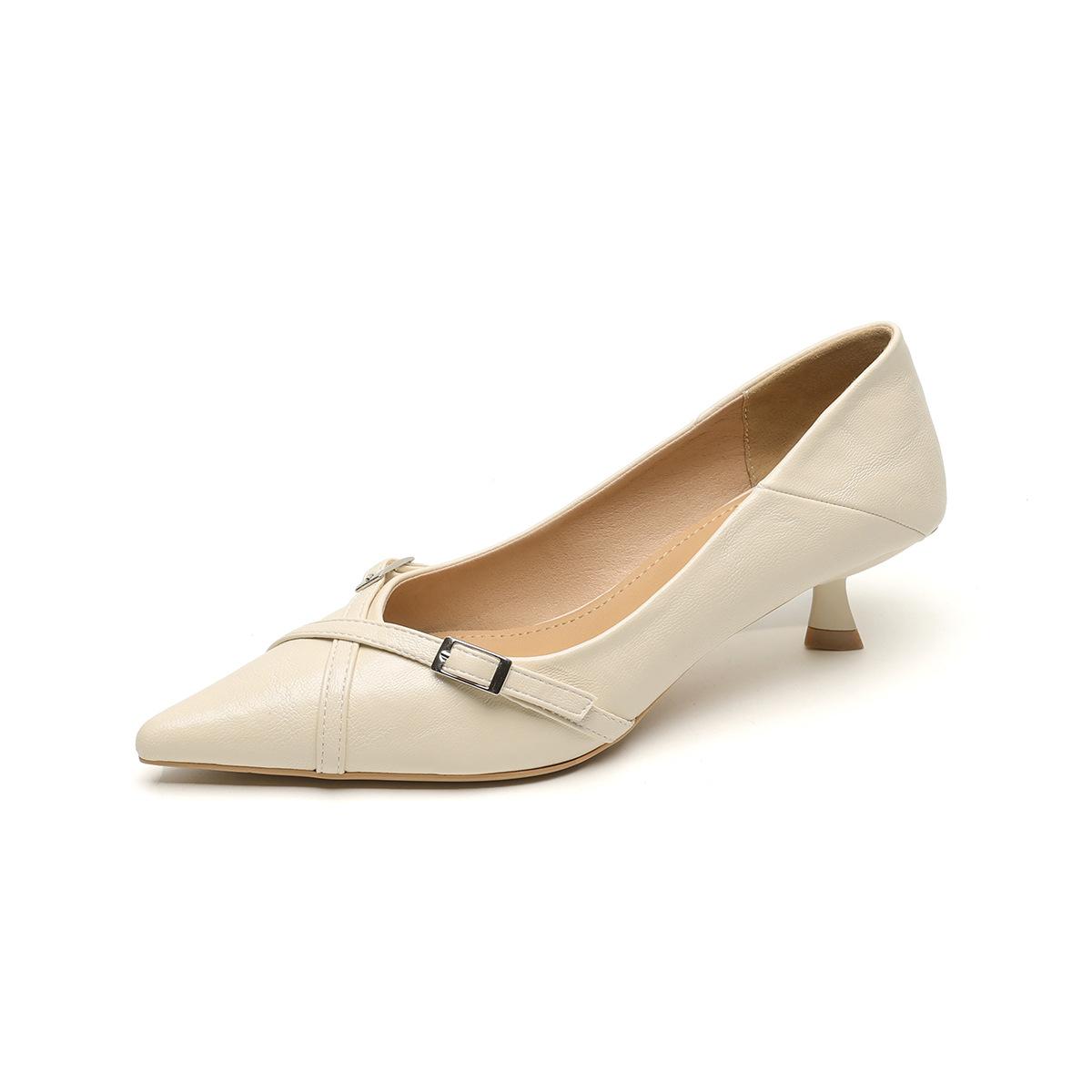 

Остроносые туфли-лодочки женские тонкий каблук нишевый дизайн каблук-рюмочка перекрестный ремешок мелкий вырез туфли на высоком каблуке мягкая подошва 42 абрикосовый