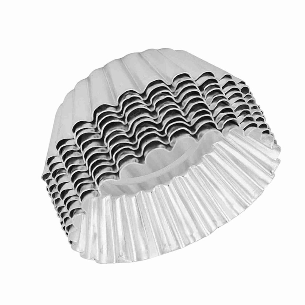 10 Pcs Egg Cake Baking Tools Aluminum Alloy Mold 70mm Bakeware Kitchen Pastry Set for , Fondant Cakes, Sugar Paste and Practical Skill Improvem