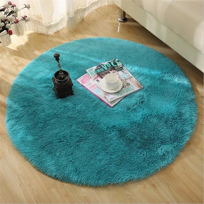 Super Soft Plush Round Rug Mat Fluffy White Carpets for Living Room Home Decor Bedroom Kid Room Decoration Salon Thick Pile Rug