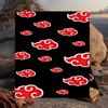 1PC Anime Red Clouds On Black Background Flannel Blanket Suitable for Both Men And Women, Soft Ideal for Beds And Sofa, Birthday Or Christmas Gift