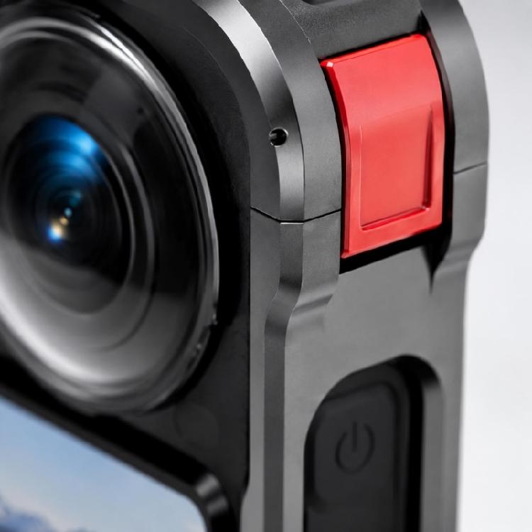 Lens Clearance Camera Cage for X6 Panoramic Camera, Metal Quick Mount Frame with Display Access, Side Controls, and Travel Recording Use