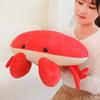 Pernă de corp cu pluș de crab super moale de 50 cm, pernă reală, crab, jucărie marine umplută, crab roșu, pufos, pernă de pluș, cadouri decorative