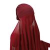 Muslim Women Bonnet + Chiffon Shawl Instant Under scarf Cap Islam Inner Scarf Headband Stretch Hijab Cover Headwrap Turbante