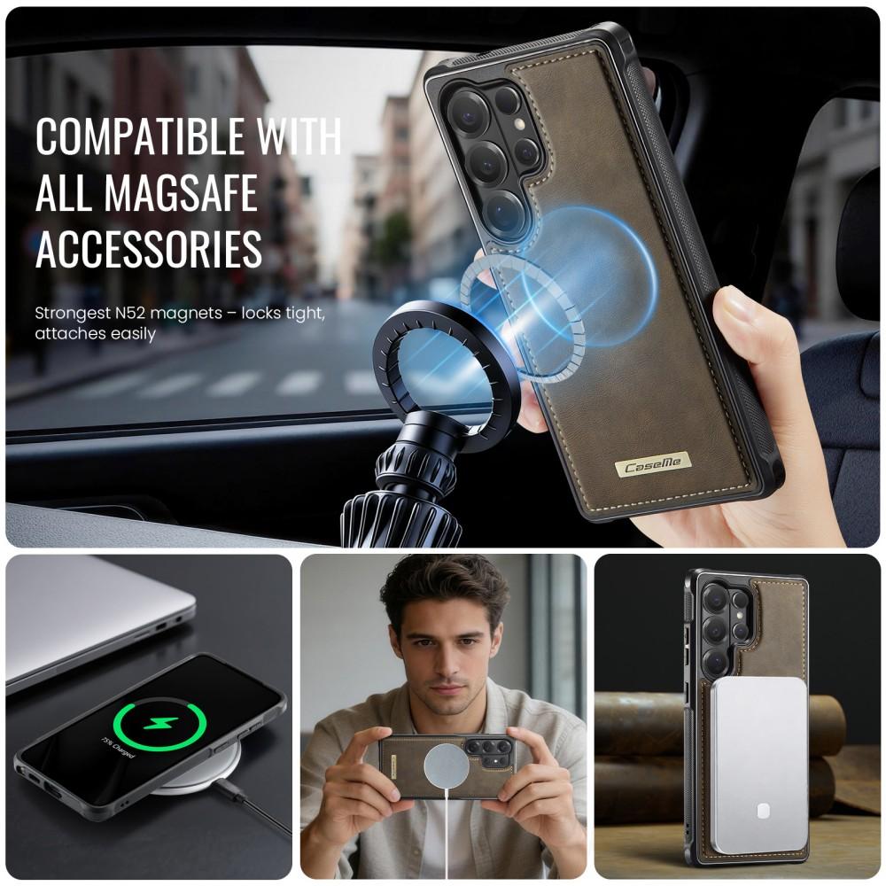 Caseme For Samsung Galaxy S23 S24 S25 Plus Edge FE S26 Ultra Luxury Phone Case Magsafe Magnetic Leather Shockproof Back Cover