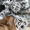6pcs 6/8cm Painted Christmas Balls Pendant Retro Shiny Xmas Tree Ornaments Reusable Shatterproof Electroplated Hanging Balls