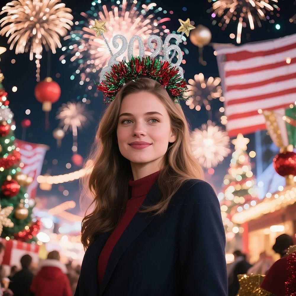 Süßes Weihnachts-Kopfstück Niedliche Neujahrs-Deko-Brille Weihnachts-Haarband Party-Dekoration