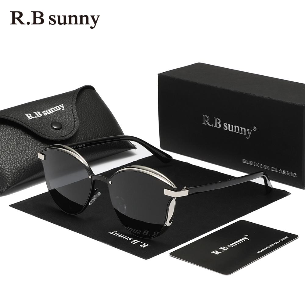 

RBsunny поляризованные солнцезащитные очки для женщин роскошный дизайн дамы бабочка элегантные очки защита UV400 модные очки кошачий глаз
