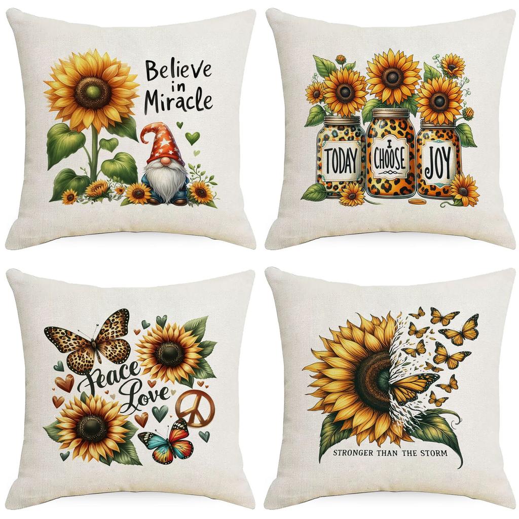 Sunflower Pillow Case European and American Style Home Sofa Pillow Combination Color Sofa Pillow