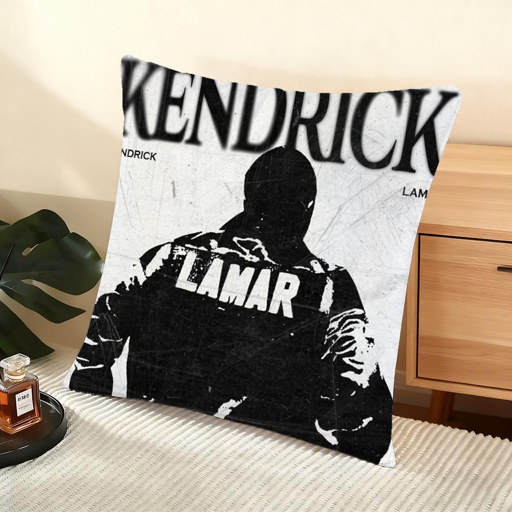 Kendrick L-L-Lamar Singer Cushion Cover Silky Short Plush Home Sofa Cushion Cover - Invisible Zipper Home Decoration