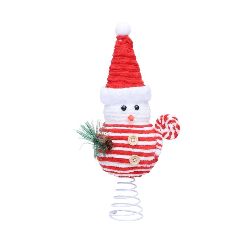 Christmas Top Ornament For Tree Display With Spring Base, Soft Finish, Seasonal Room Style, and Indoor Party Use