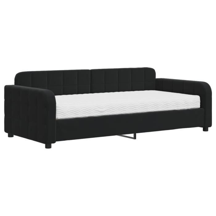 VidaXL Daybed with Mattress Black 90x190 Cm Velvet 3196920