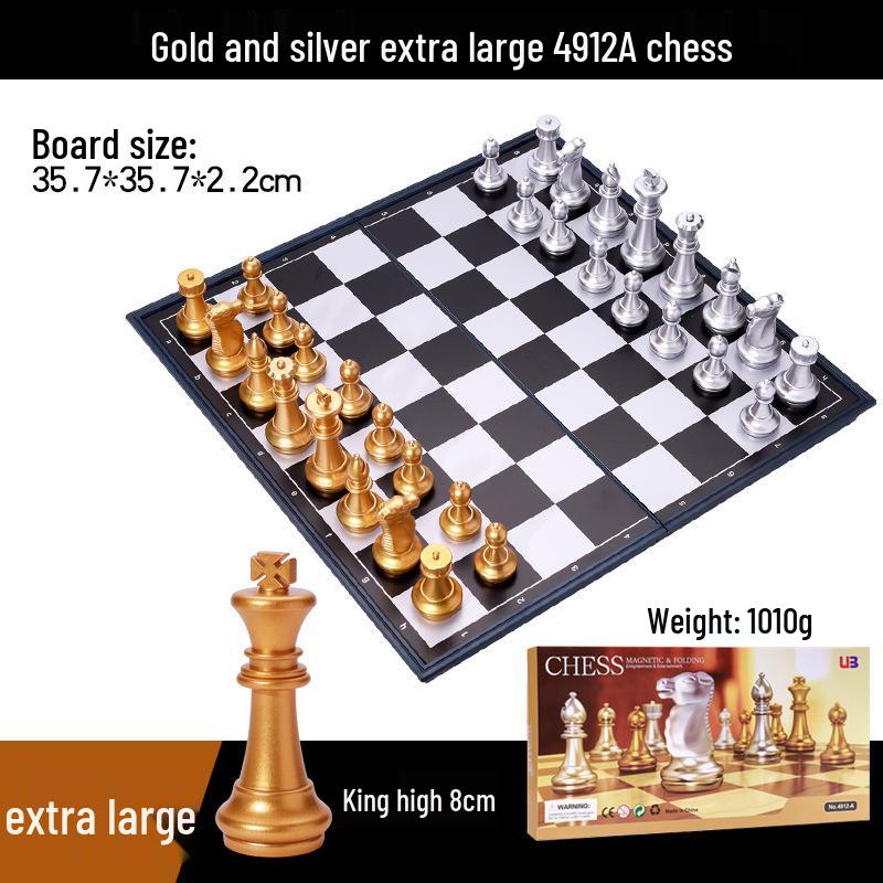 UB Magnetic Chess Set - Folding Chessboard for Beginners (Large & Medium Sizes)
