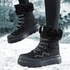 TUINANLE Winter Schneestiefel Damen Baumwollschuhe Verdickte Rutschfeste Plüsch-Knöchelstiefel Weiche Sohle Warme Outdoor-Schuhe