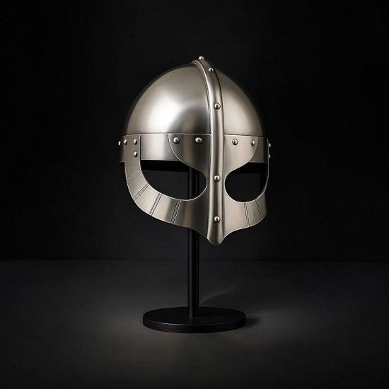 Handmade Viking Norman Helmet 18 Gauge Steel Medieval Armor LARP Cosplay Knight Helmet