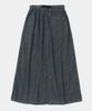 Columbia University Columbia Trajan Label Belted Denim Long Skirts Black Denim