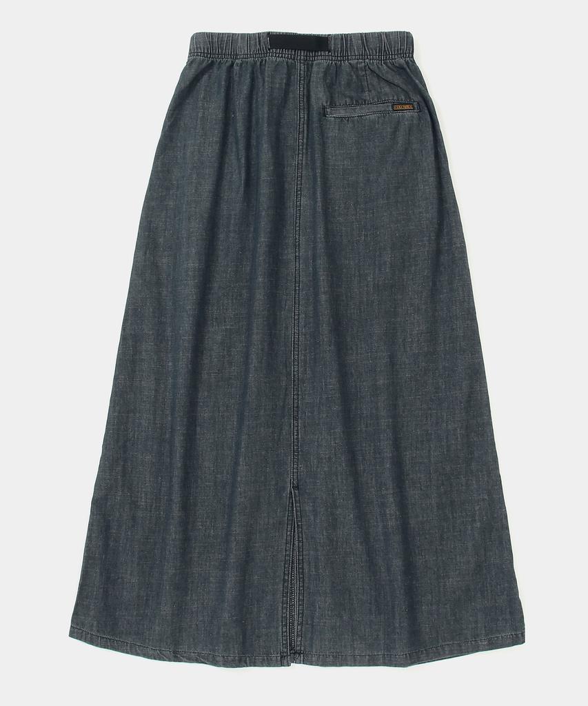 Columbia University Columbia Trajan Label Belted Denim Long Skirts Black Denim
