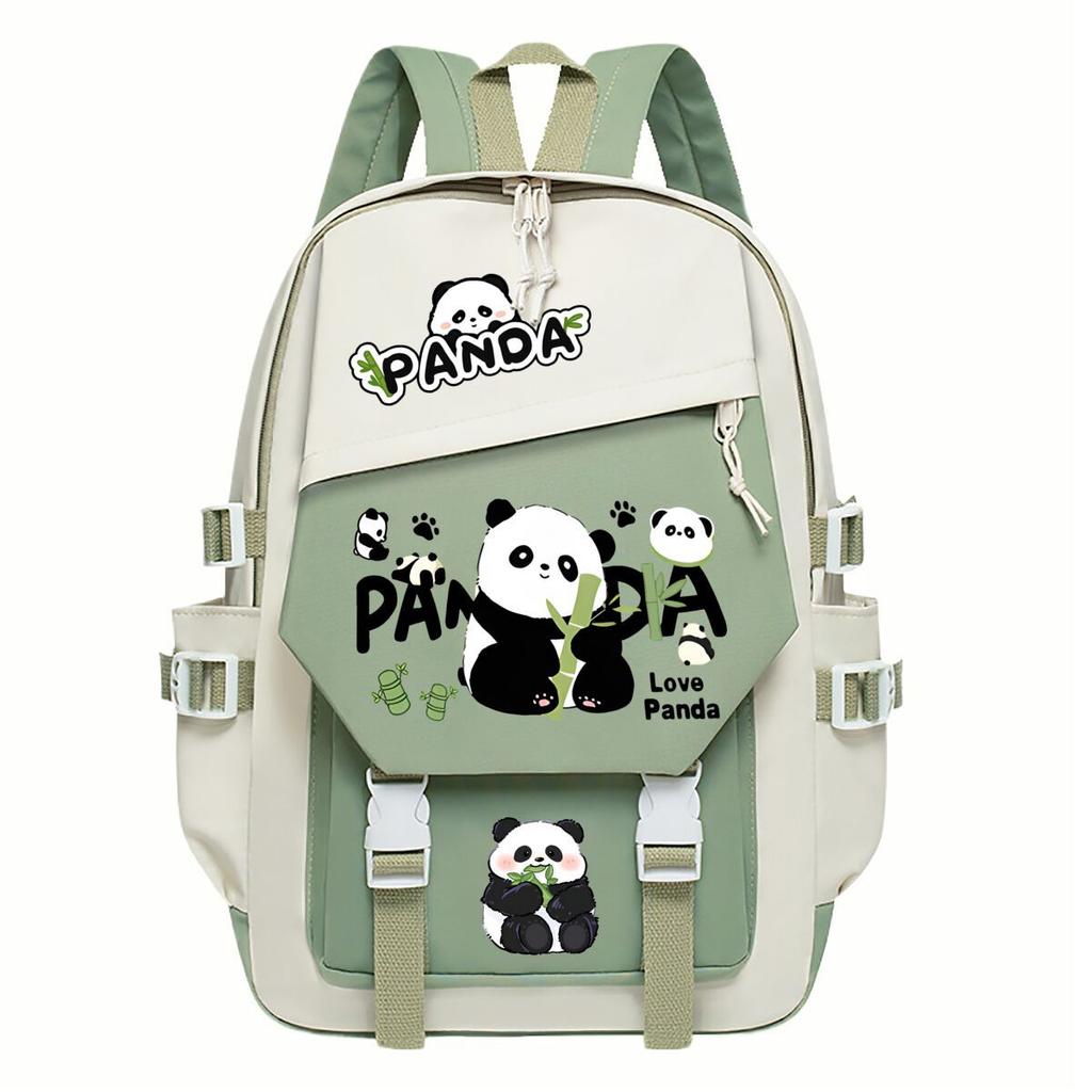Panda Huahua Cartoon Printed Student Campus Backpack Casual Large Capacity School Bag