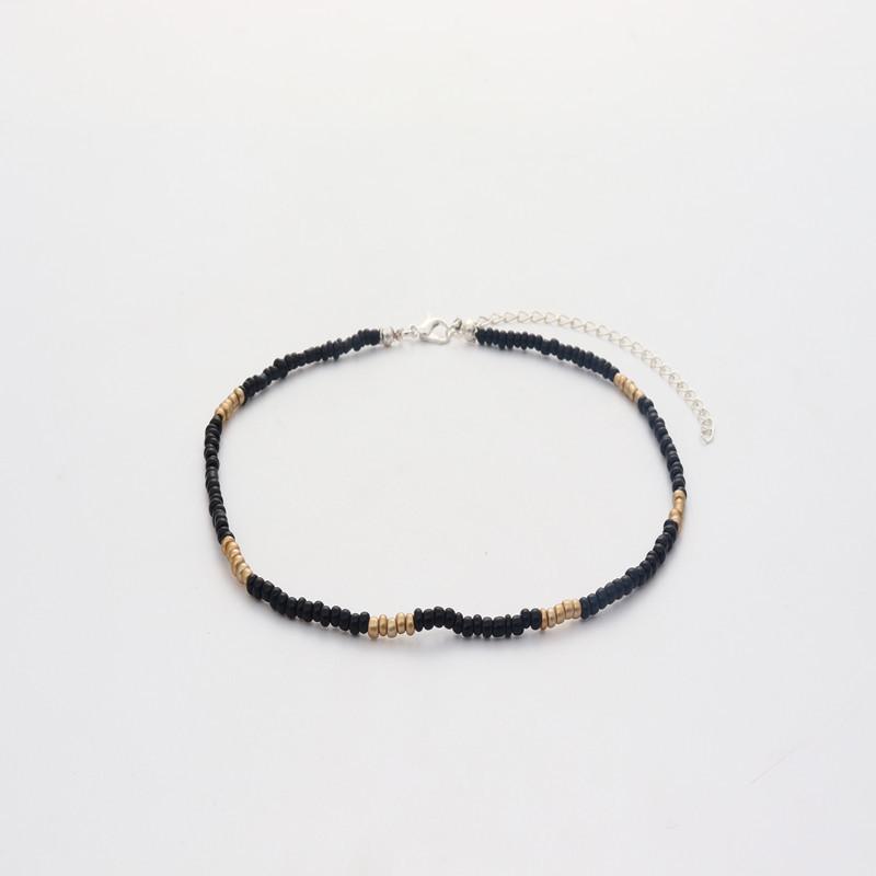 Collier bohème en perles de riz colorées fait main - Style européen et américain, accessoire de mode polyvalent