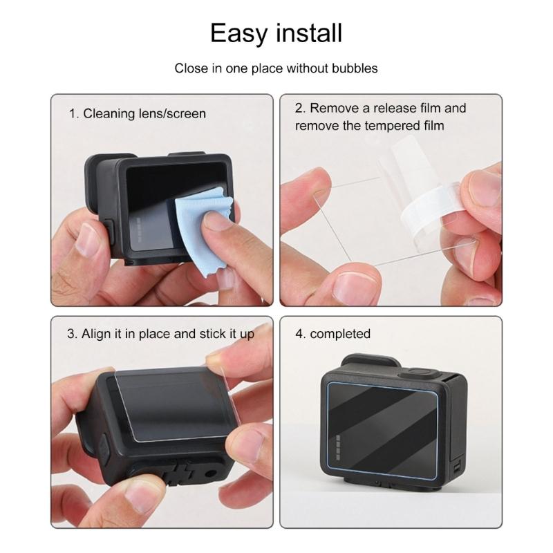 Protective Tempered Glass Film Screen Protector For Sports Camera Clear and Scratches Resistant