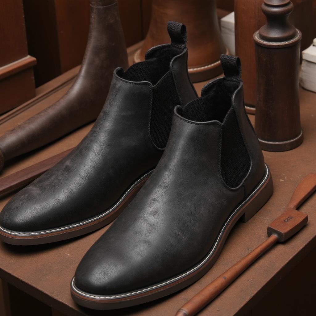 Chelsea Boots Men Retro Brand 2026 Casual Comfortable Fashion Boots Leather