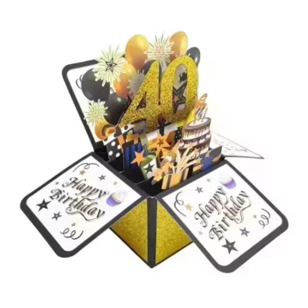 Přání k narozeninám s obálkou 3D dárková krabička Karta s přáním k narozeninám Dárek na párty
