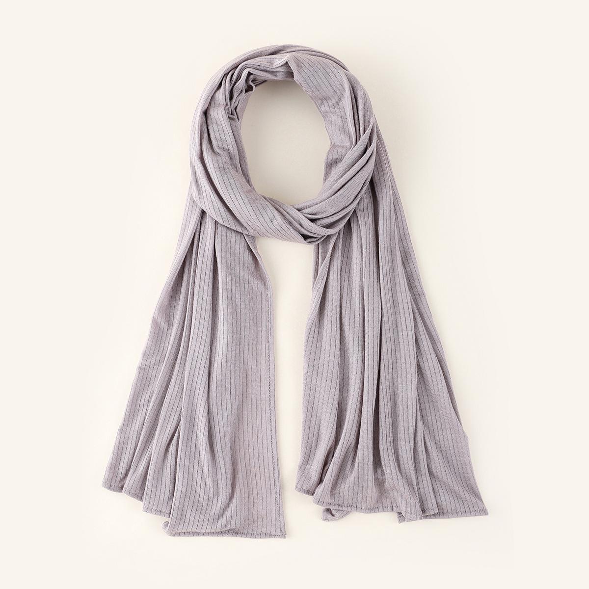 

M458 Solid Color Knit Cotton Scarf with Czech Rhinestones - New Arrival Monochrome Headscarf & Large Shawl