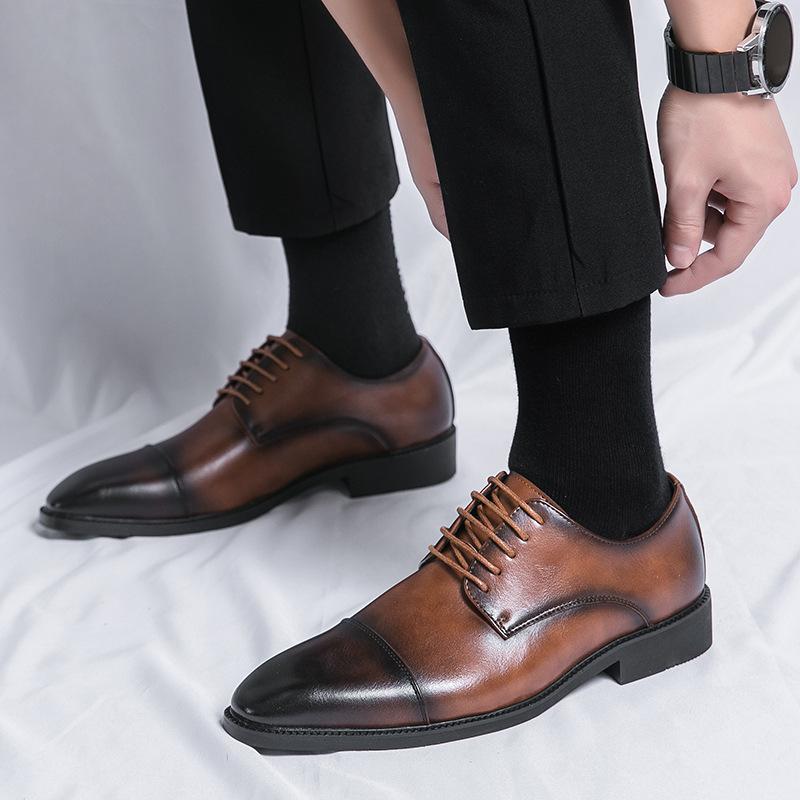 Large Size New Casual Leather Shoes Fashion Men's Business Dress Shoes British Style Men's Shoes Wedding Shoes Dinner Shoes