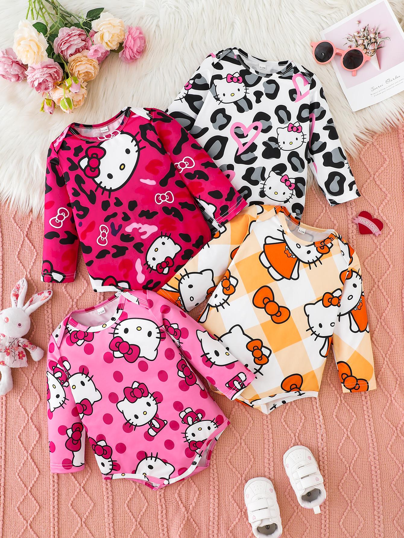 

4 шт. Набор одежды и аксессуаров для новорожденных в подарок для малыша 1 комбинезон, набор для новорожденного, принт, подходит для новорожденных до 12 месяцев 1