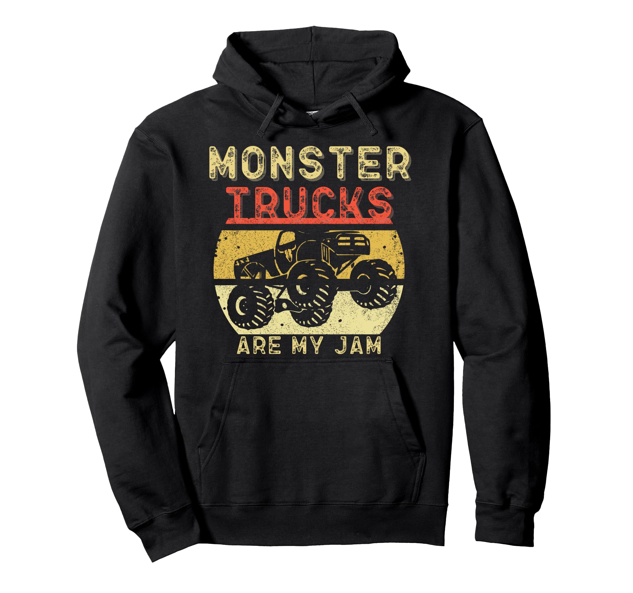 

Monster Truck Retro Sunset Vintage Monster Truck Are My Jam Hoodie