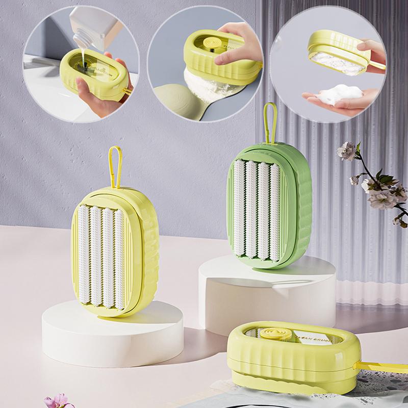 Laundry Brush Roller Multi-Purpose Caddy Handheld - Household Foam Roller, Soft Bristles, Hand Laundry Scrubber