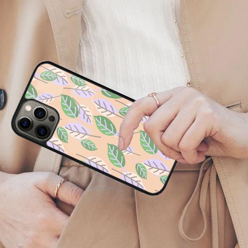 Leafy Green Pattern Cute Magnetic Phone Case For APPLE iPhone 17 Air 16 14 13 12 Pro Max 15 Plus Wireless Charge MagSafe Cover