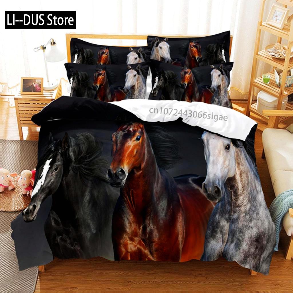 Couple Horse Bedding Set Duvet Cover Set 3d Bedding Digital Printing Queen Size Bedding Set Fashion Design