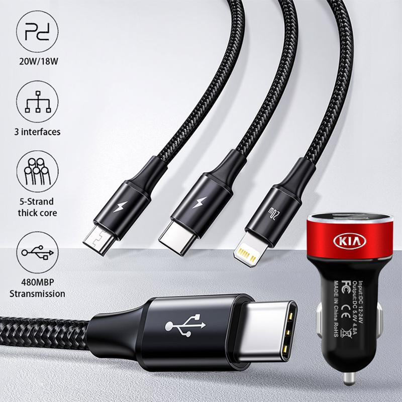 2 USB Ports Fast Charging Digital Display Car Chargers Auto Parts For KIA Sportage Rio 3 Soul Optima Ceed Pro K5 K2 k6 K7 K8 Pride