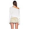Spicy Spring 2025 New Girl Style White Strapless Pullover Tshirt Female Loose Casual Thin Versatile Tops