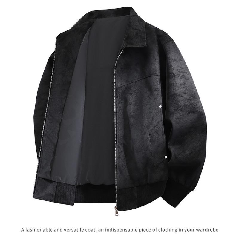 Men S Pu Leather Fleece Lined Warm Casual Jacket