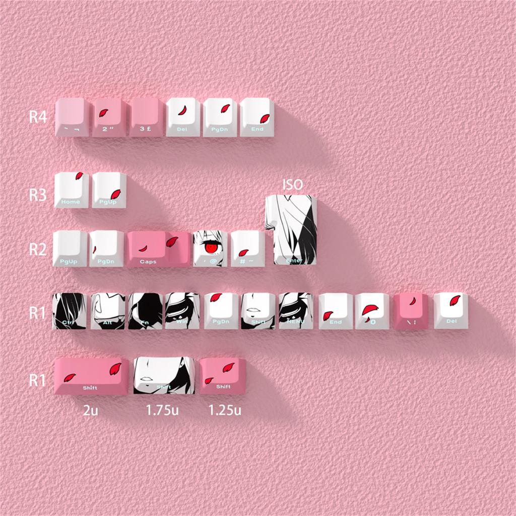 Side Engraved Cherry Height Keycaps 136Keys Backlit Keycap Set Gradient Color for Mechanical Keyboard Typists Gamers