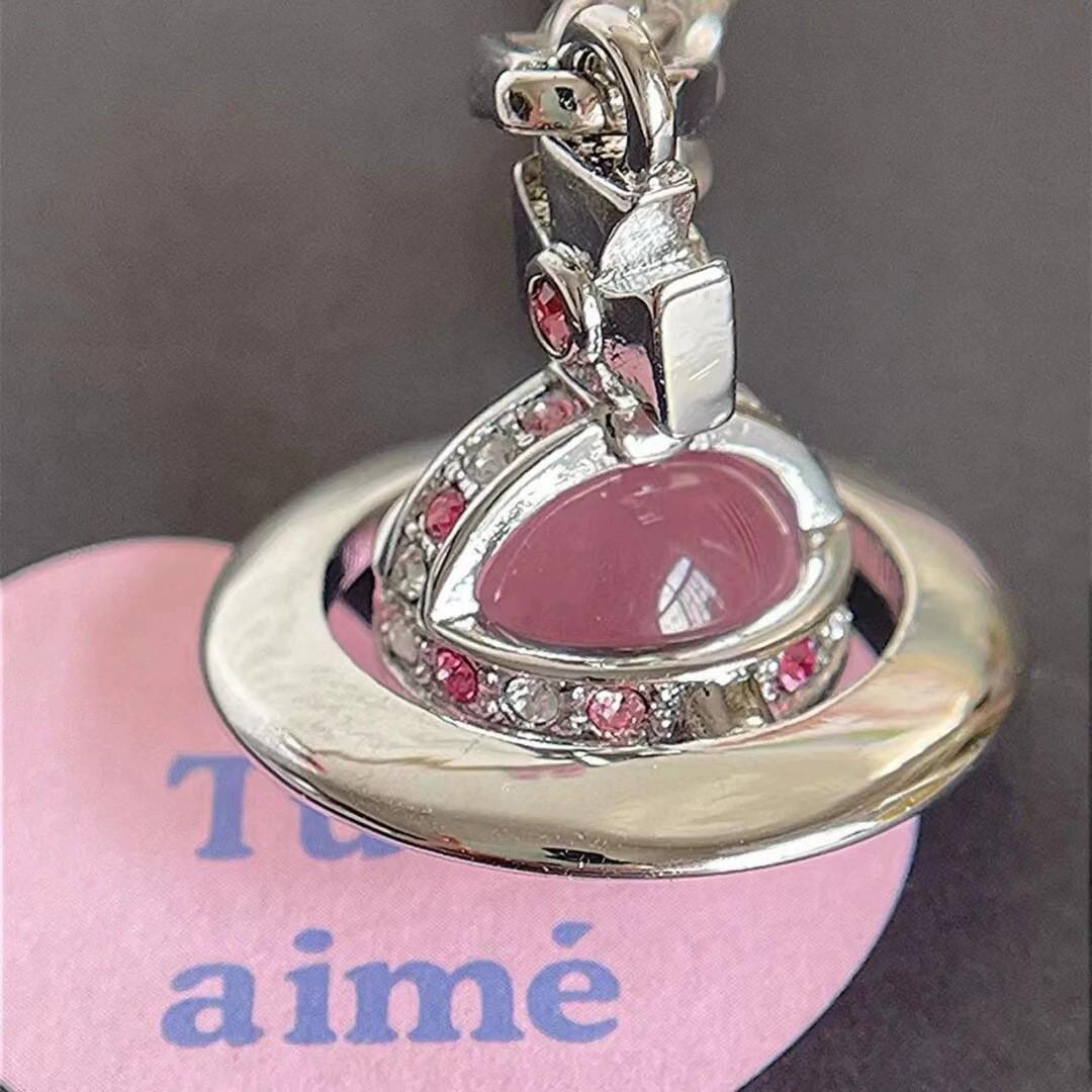 Collana Sfera di Vetro 3D Saturno Imperatrice Vedova - Lussuosa Catena di Nicchia per Clavicola