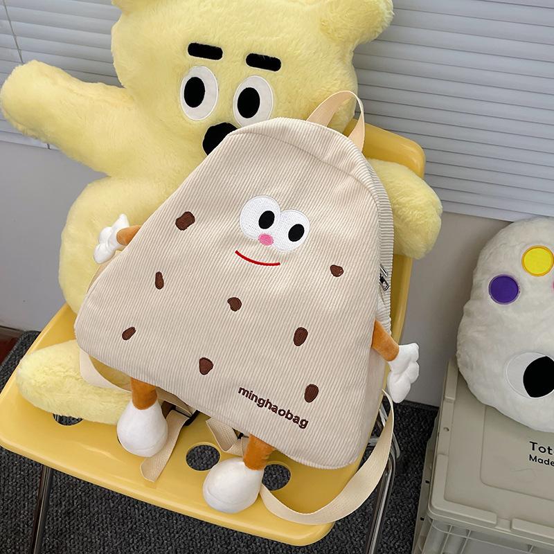 

Печенье Маленький школьный рюкзак для женщин Уродливо милый вельветовый Нишевый Мультяшный Плюшевый Милый Рюкзак Рюкзак для студенток