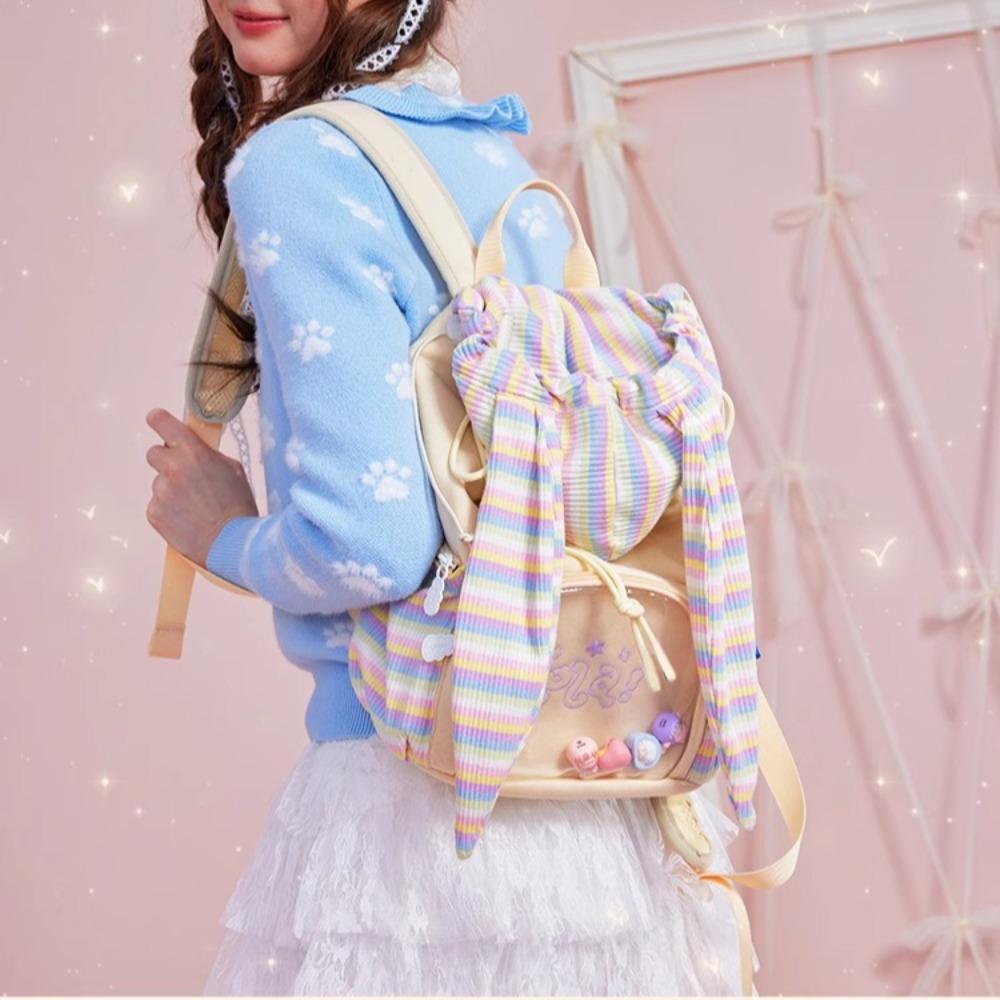 Stripe Rabbit Ita Mochila Original Transparent Mochilas New High Capacity Backpack School Bag Cute Kawaii Bags for Woman
