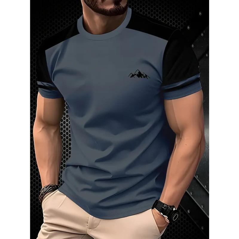 

Мужская летняя деловая повседневная модная удобная футболка с 3D-принтом - Мягкая полиэстеровая ткань средней эластичности Летняя мужская одежда свободного кроя 2XL темно-синий