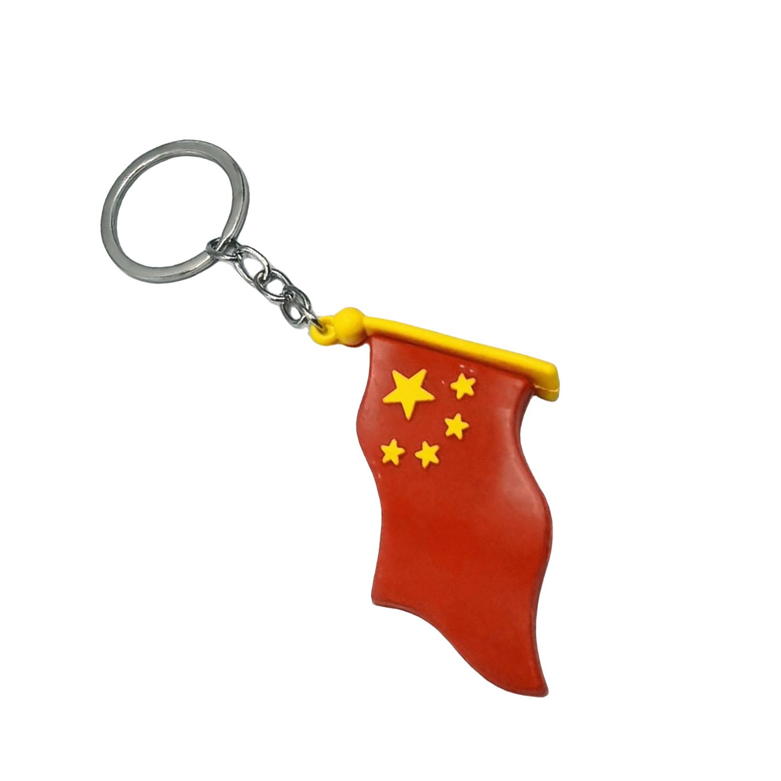 

Patriotic Keychain Chinese National Flags Keychain Key Holder Heart Shaped Keychain Bag Charm for Daily Use and Travel B