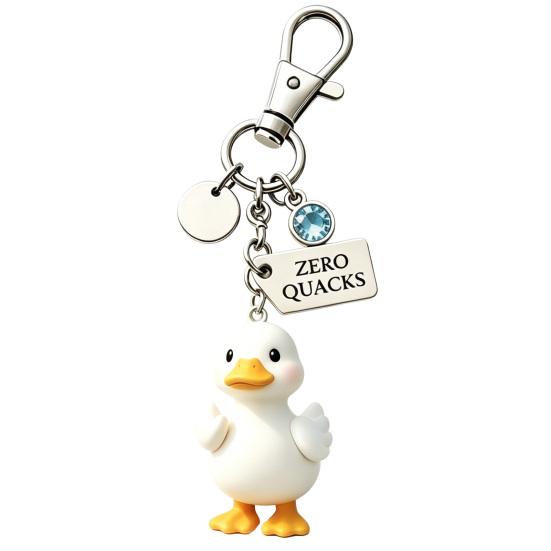 Keychain Pendant Inspirational Duck Design Key Holder with Birthstone Charm Encouragement Card Lightweight Healing Gift