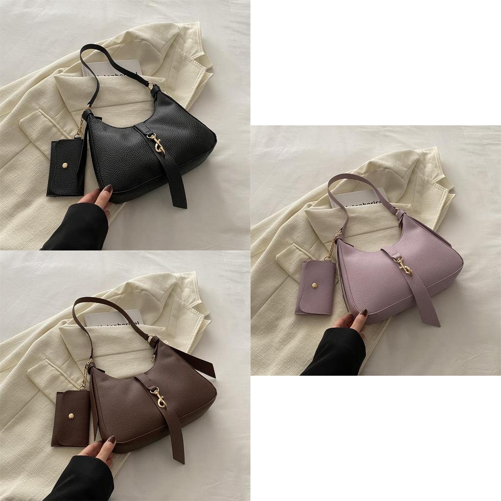 2024 New Fashionable French Style Simple Texture Atmosphere Bag For Women Street Trend Pu Shoulder Bag