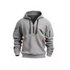 European Size Spring and Autumn Men's Sweater Hooded Zipper Multi-pocket Jumper Men's Sports and Leisure Jacket